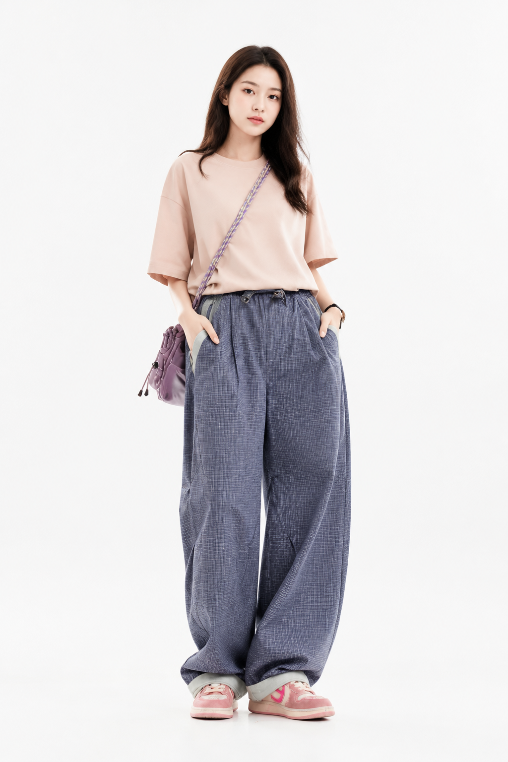 Herc - Plaid Pattern Balloon Cargo Trousers