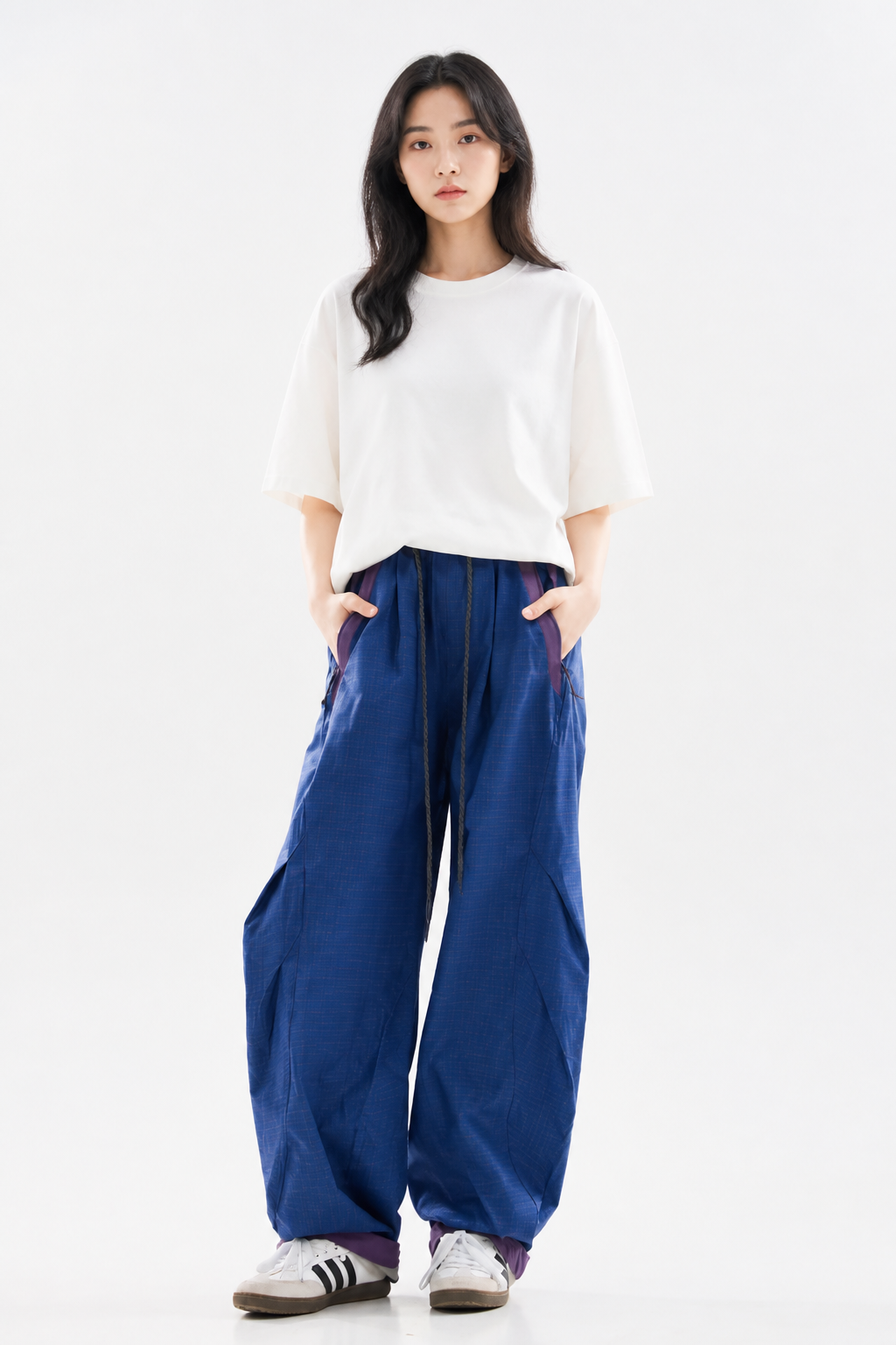 Herc - Plaid Pattern Balloon Cargo Trousers