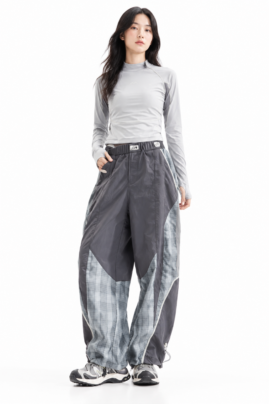 Patchwork Plaid Balloon Trousers