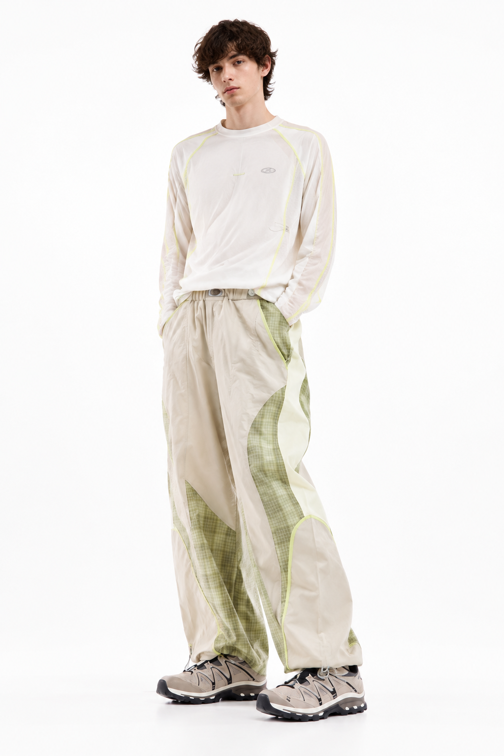 Patchwork Plaid Balloon Trousers